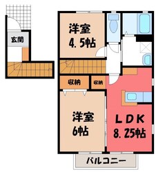 大平下駅 徒歩1分 2階の物件間取画像